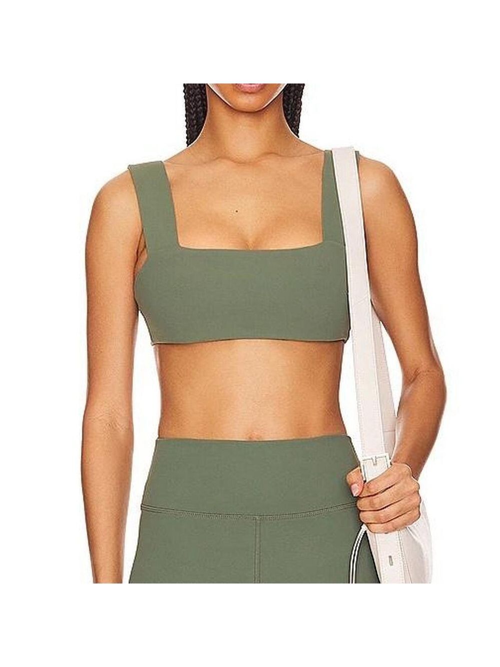 Olive green square neck bandeau top